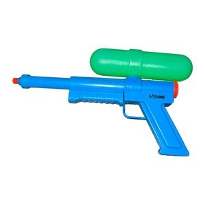Vintage LARAMI 9974-0 Mini Soaker Pump Shot Action Squirt Gun Blue/Green